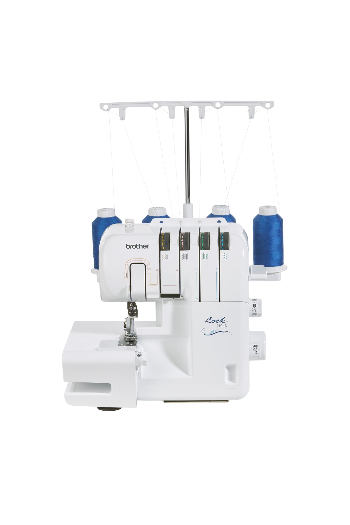 Brother 2104D Overlock Machine: Front View (Straight-On)