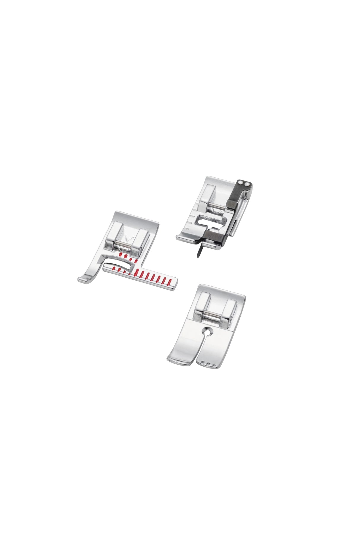 Drei Nähfüße des Brother Seam Accuracy Kit FP01