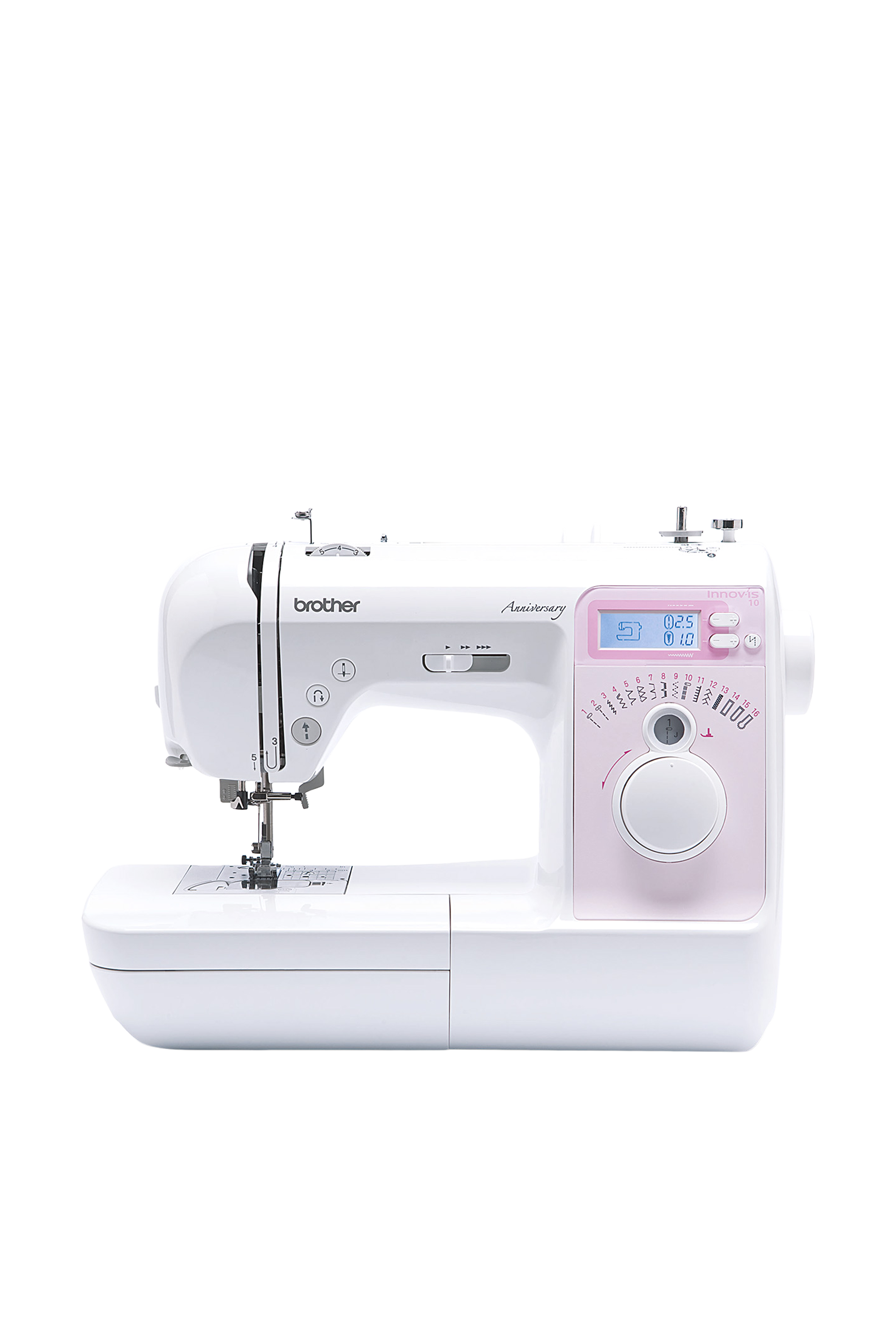 Brother Innov-is 10A (Testsieger) Nähmaschine in gerader Frontansicht ohne Bodenschatten