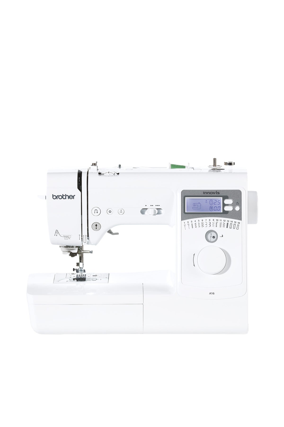 Brother Innov-is A16 sewing machine, straight-on view without a shadow on the floor