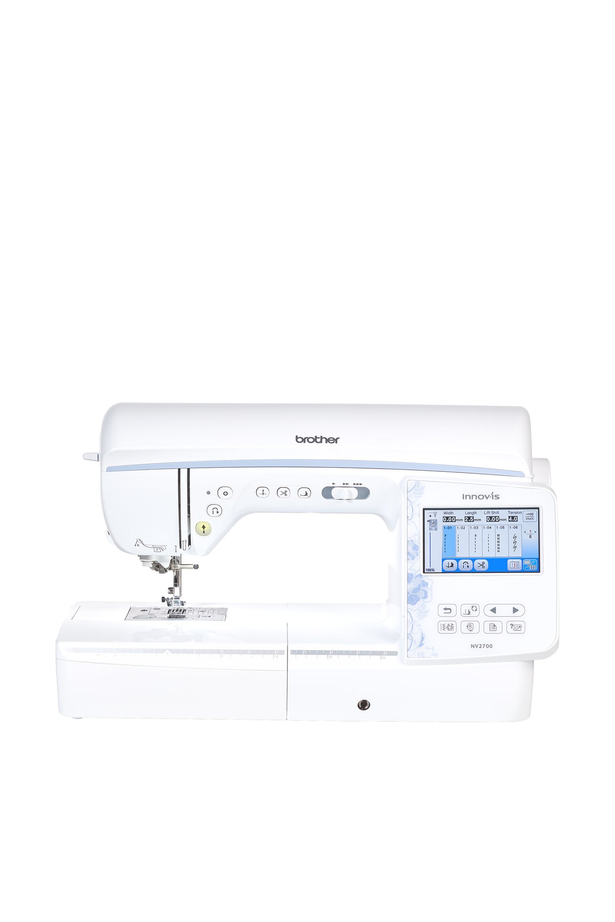 Brother Innov-is NV2700 Näh- & Stickmaschine in gerader Frontansicht ohne Bodenschatten