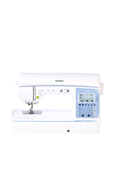 Brother Inventio NV1350 sewing machine in a straight front view, fully isolated and with optimized contrast
