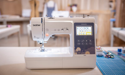 Selecting utility stitches on the Brother Innov-is M380 colour display