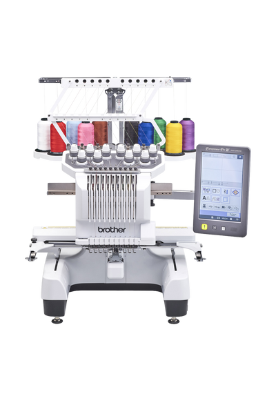 Brother PR1060W Stickmaschine in gerader Frontansicht ohne Bodenschatten