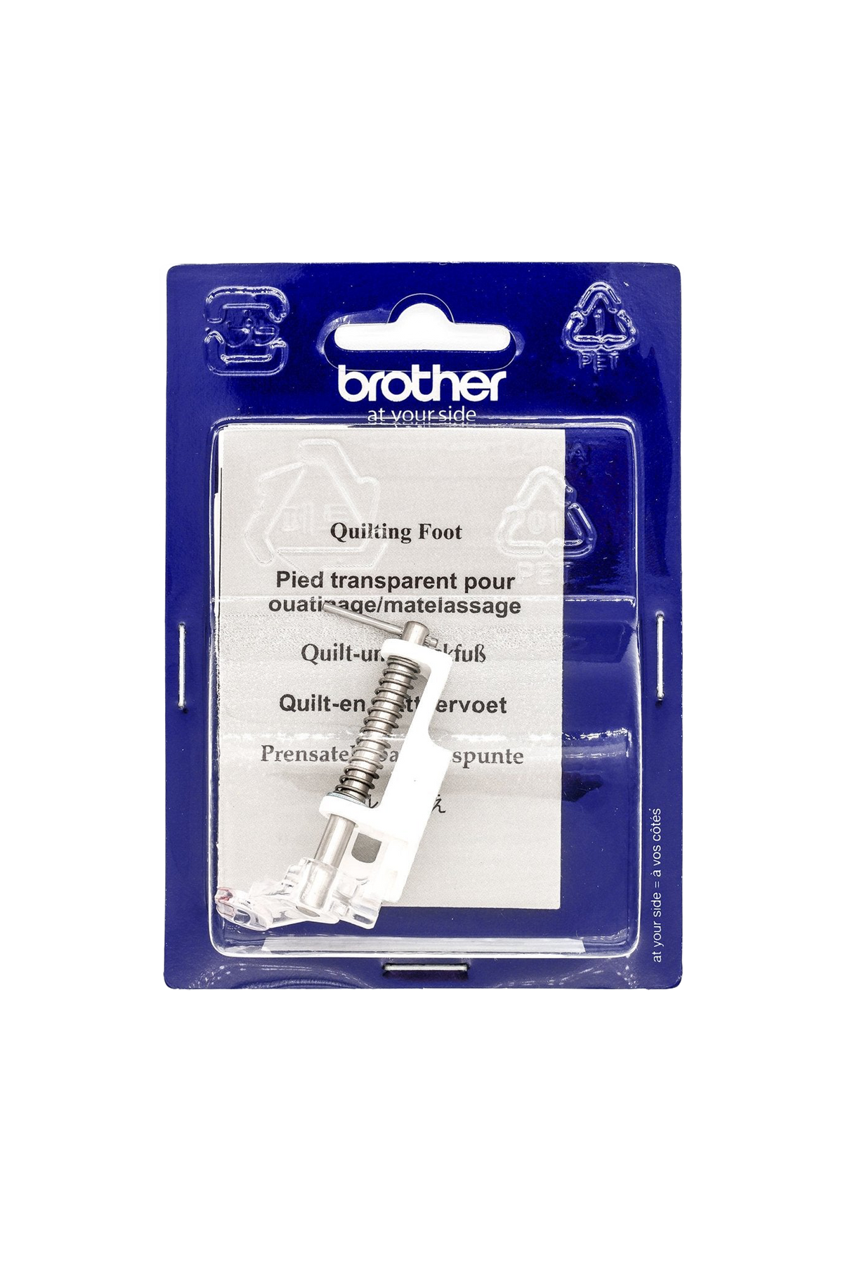 Brother Quilt- und Stickfuß in vollständiger Produktansicht, in Adobe Photoshop freigestellt ohne Schatten