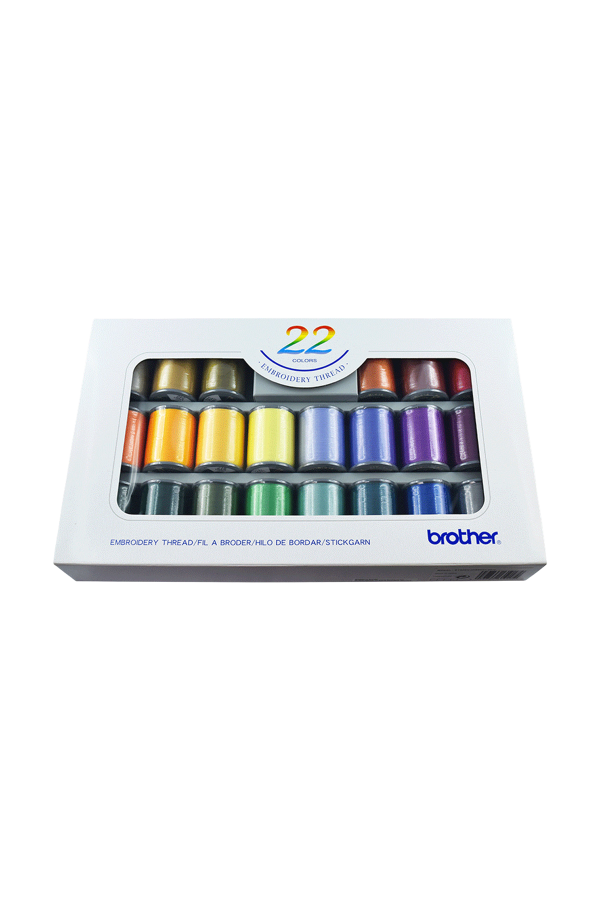Brother : lot de fils à broder, 22 couleurs, dans son emballage d'origine