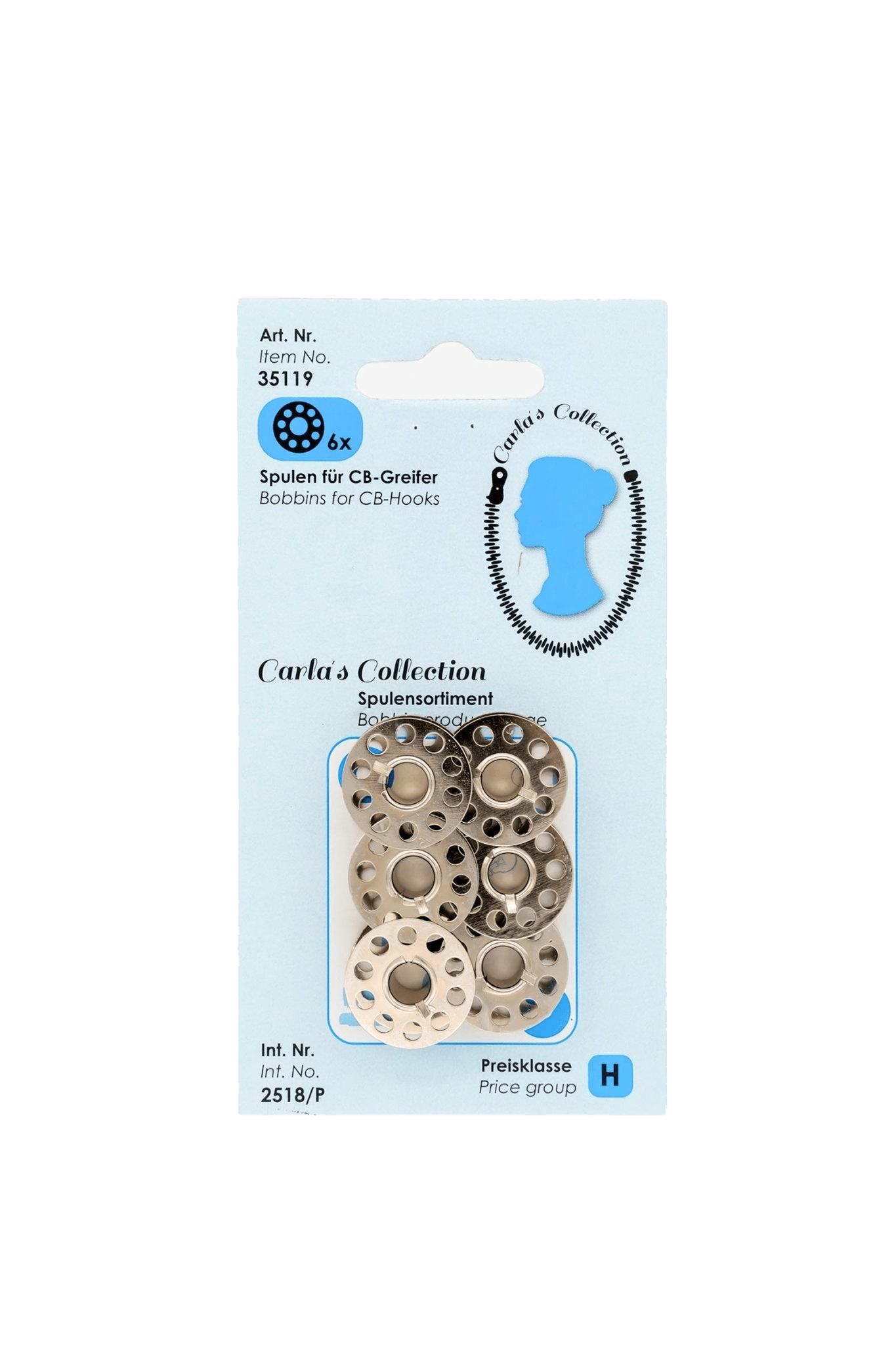 Carlas Collection Spulen für CB-Greifer aus Metall in Produktansicht