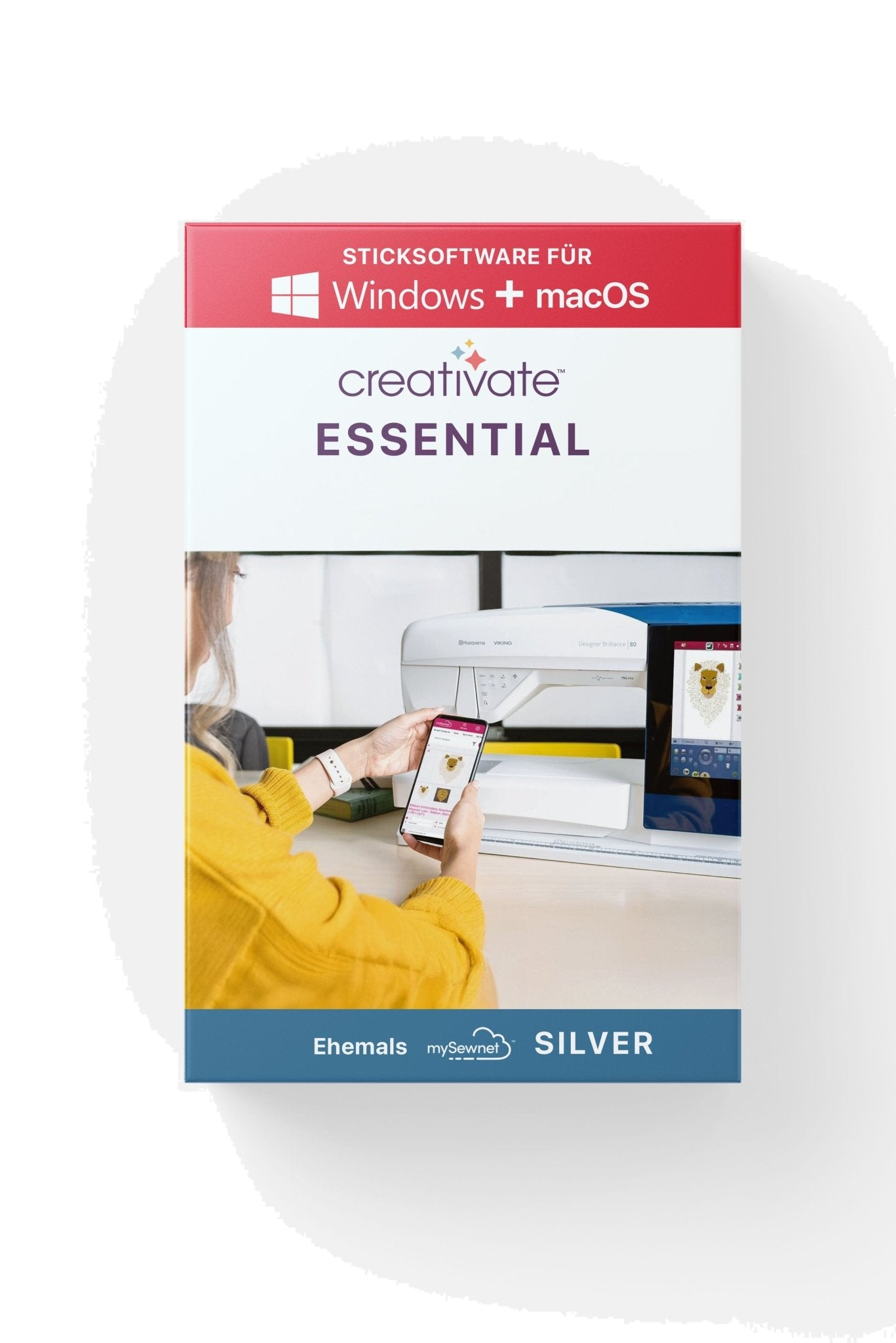 Sticksoftware creativate™ Essential (ehem. mySewnet Silver) für  Mac & Windows, logiciel de broderie en vue produit