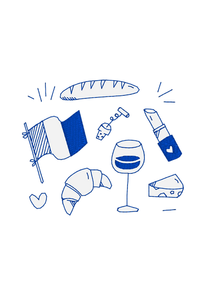 Doodle Stickdatei Frankreich Essentials in product view