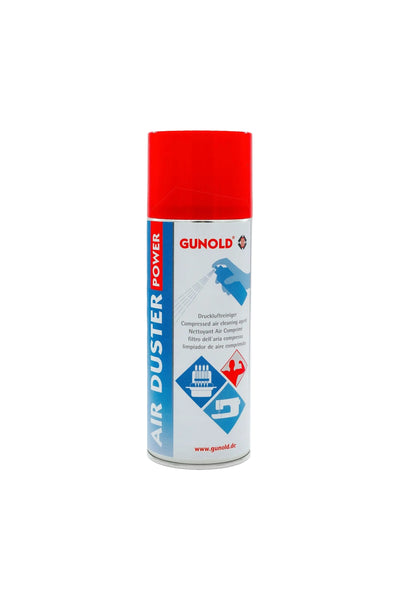 Gunold AIR DUSTER Compressed Air Spray in a white can with a red cap