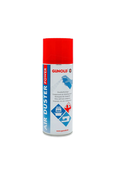 Gunold AIR DUSTER Druckluftspray in weißer Dose mit roter Kappe