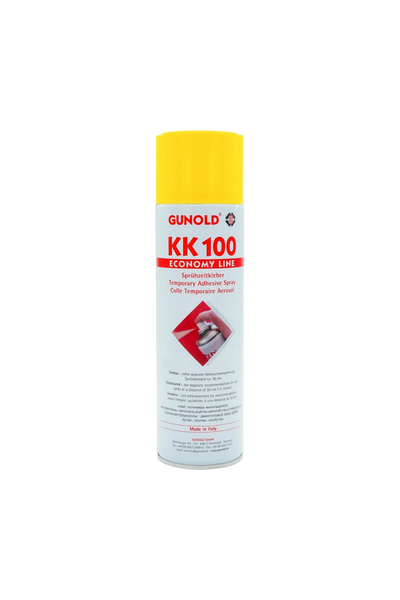 Gunold KK 100 Sprühzeitkleber in weißer Dose mit gelber Kappe