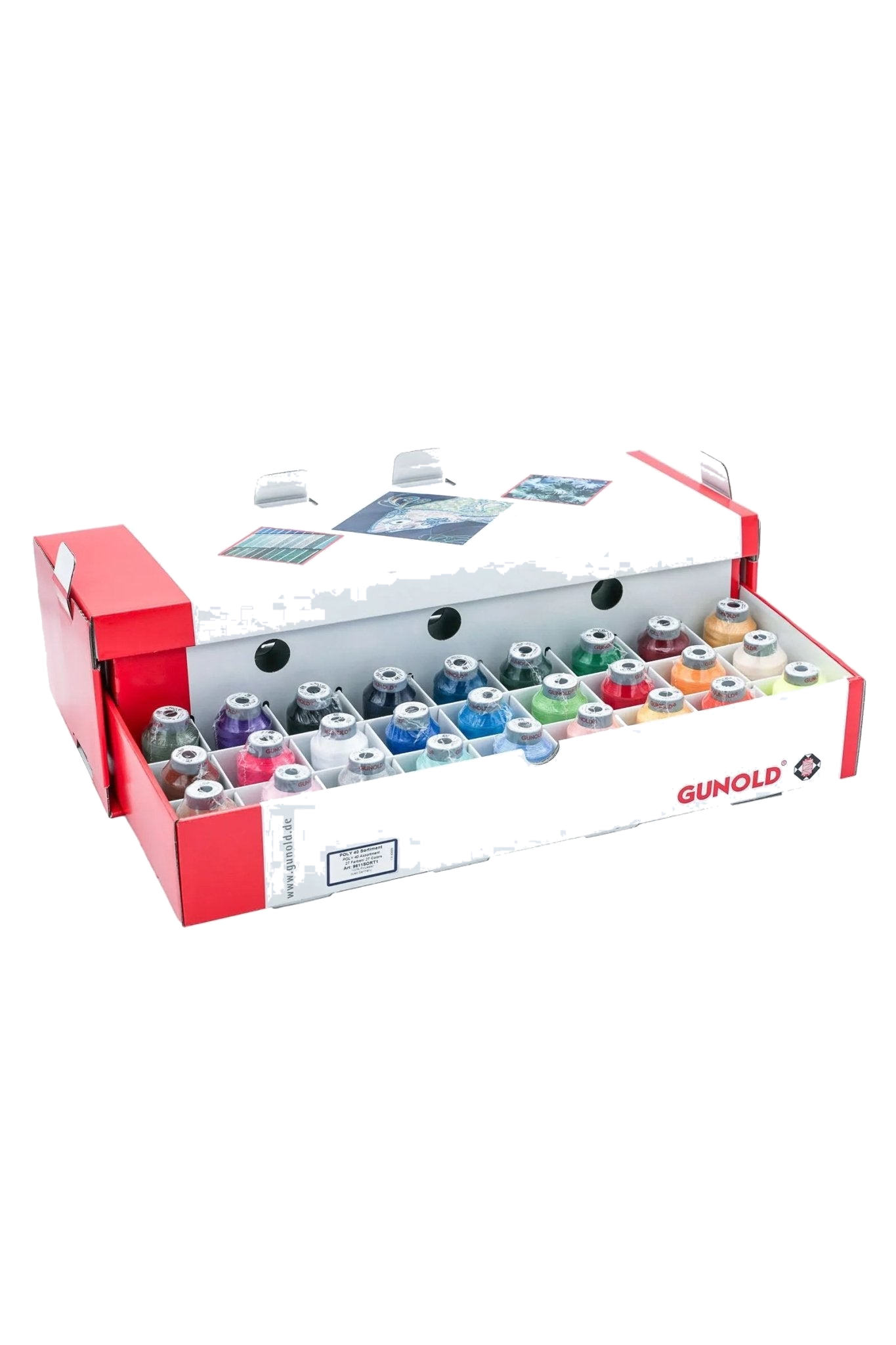 Gunold Poly 40 Stickgarn Sortiment (27 Farben), vue du produit