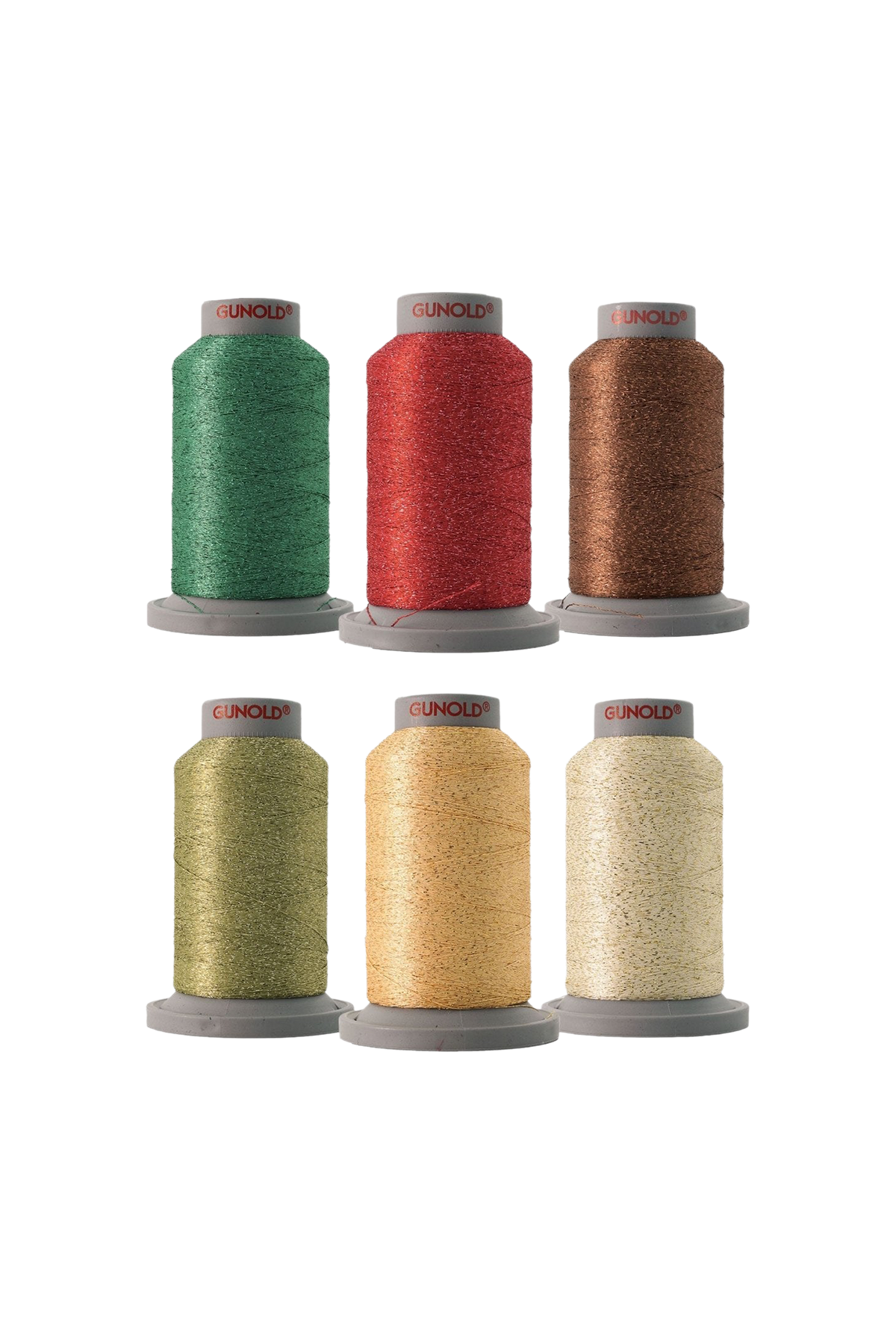 GUNOLD POLY SPARKLE Stickgarn-Set Christmas mit sechs Garnkonen