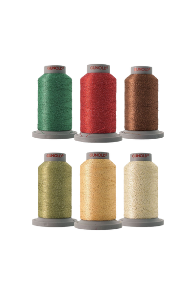 GUNOLD POLY SPARKLE Stickgarn-Set Christmas mit sechs Garnkonen