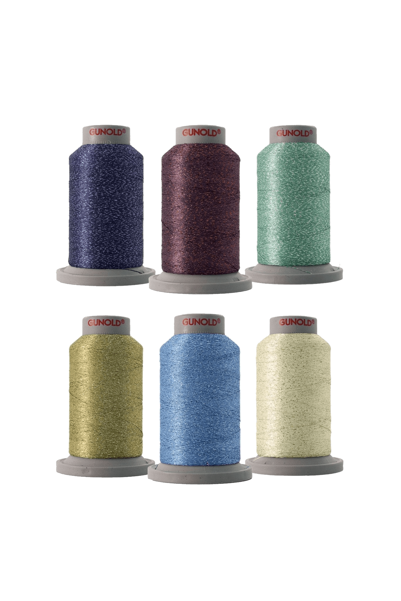 Gunold Stickgarn Set UNDER WATER – 6 × Poly Sparkle in Produktansicht