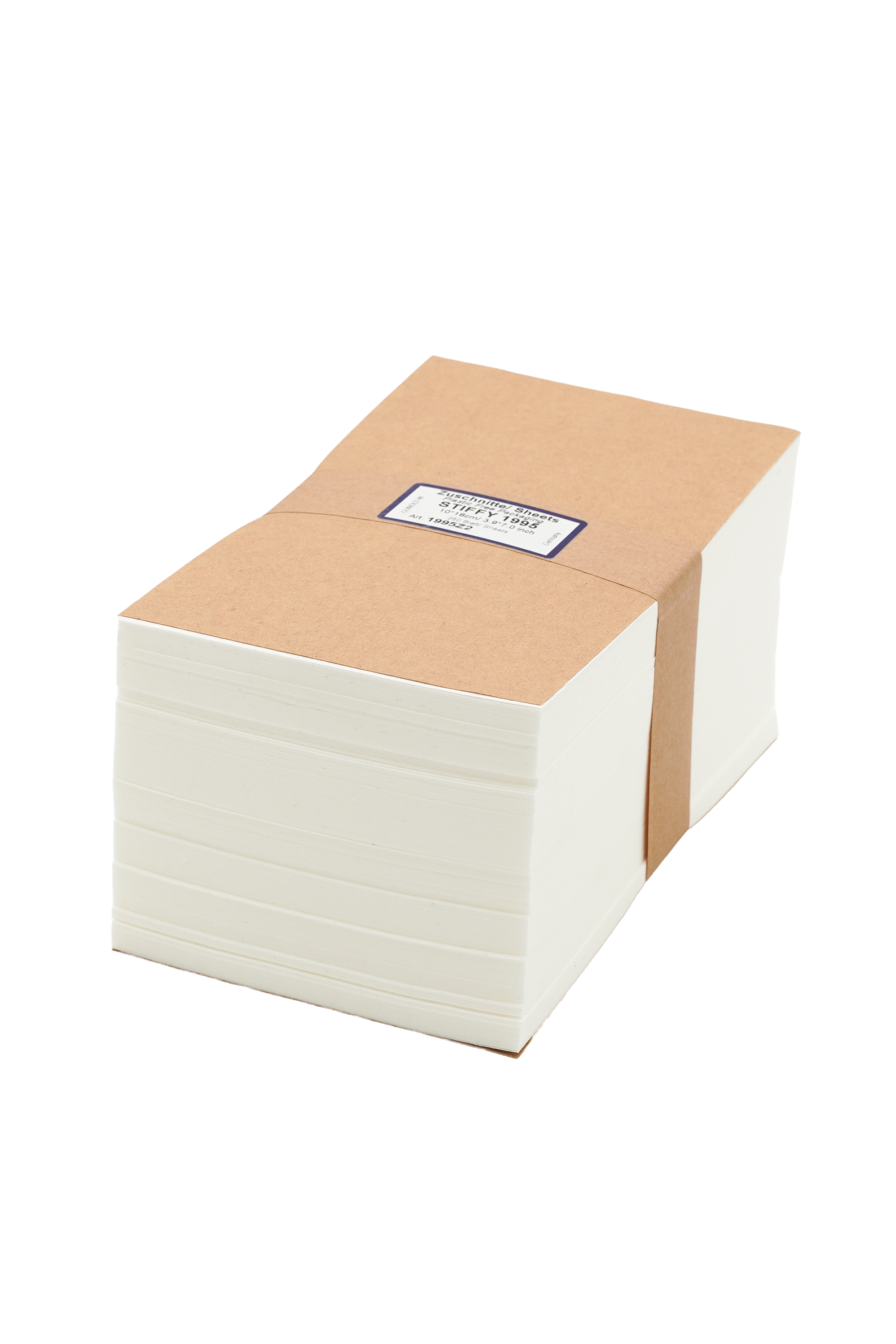 Packung Gunold STIFFY 1995 mit 250 weißen Reißvlies-Zuschnitten in 10 × 18 cm für Caps