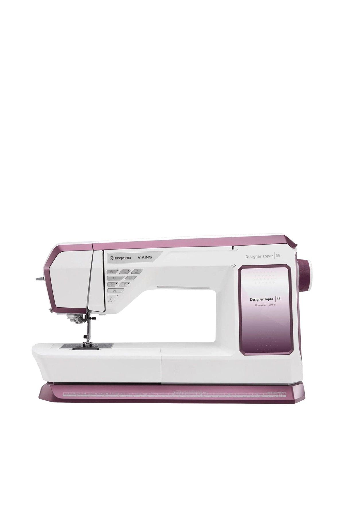 Husqvarna VIKING Designer Topaz 65 sy- og broderimaskine set lige forfra, fritstående uden skygge fra underlaget