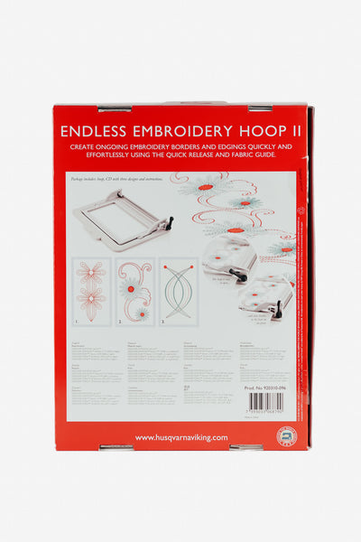 Mit dem Stickrahmen lassen sich durch eine spezielle Klemmtechnik Stickereien quasi endlos gestalten.