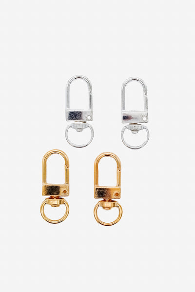 Kleine Karabinerhaken für Schlüsselanhänger (gold / silber)