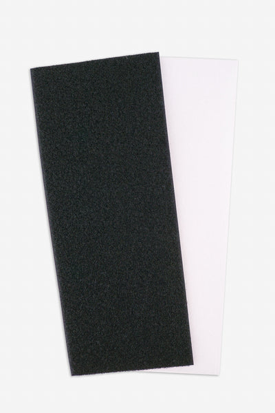 Klettzuschnitt Flauschseite 25x10cm schwarz und weiß