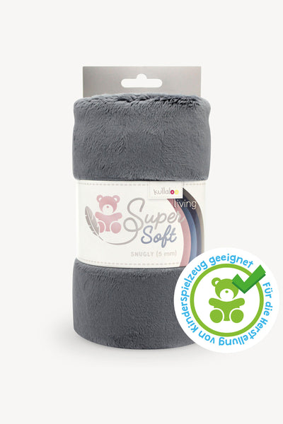 kullaloo Stoff Super Soft »SNUGLY« 5 mm in dunkelgrau zum Nähen von Kuscheltieren und besonders weichen Applikationen / In the Hoop.