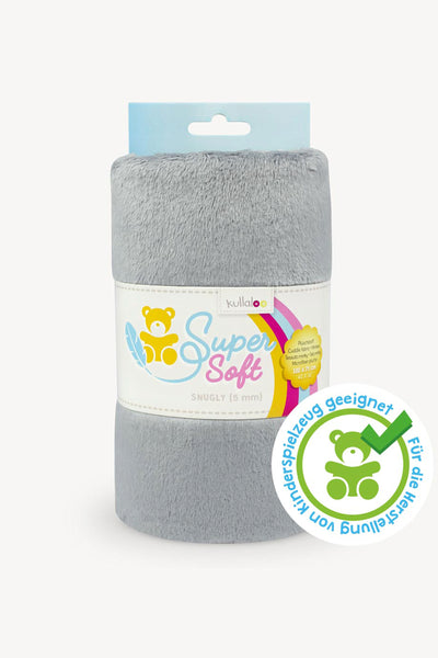 kullaloo Stoff Super Soft »SNUGLY« 5 mm in grau zum Nähen von Kuscheltieren und besonders weichen Applikationen / In the Hoop.
