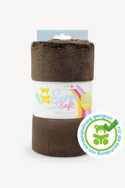 kullaloo Stoff Super Soft »SNUGLY« 5 mm in dunkelbraun zum Nähen von Kuscheltieren und besonders weichen Applikationen / In the Hoop.