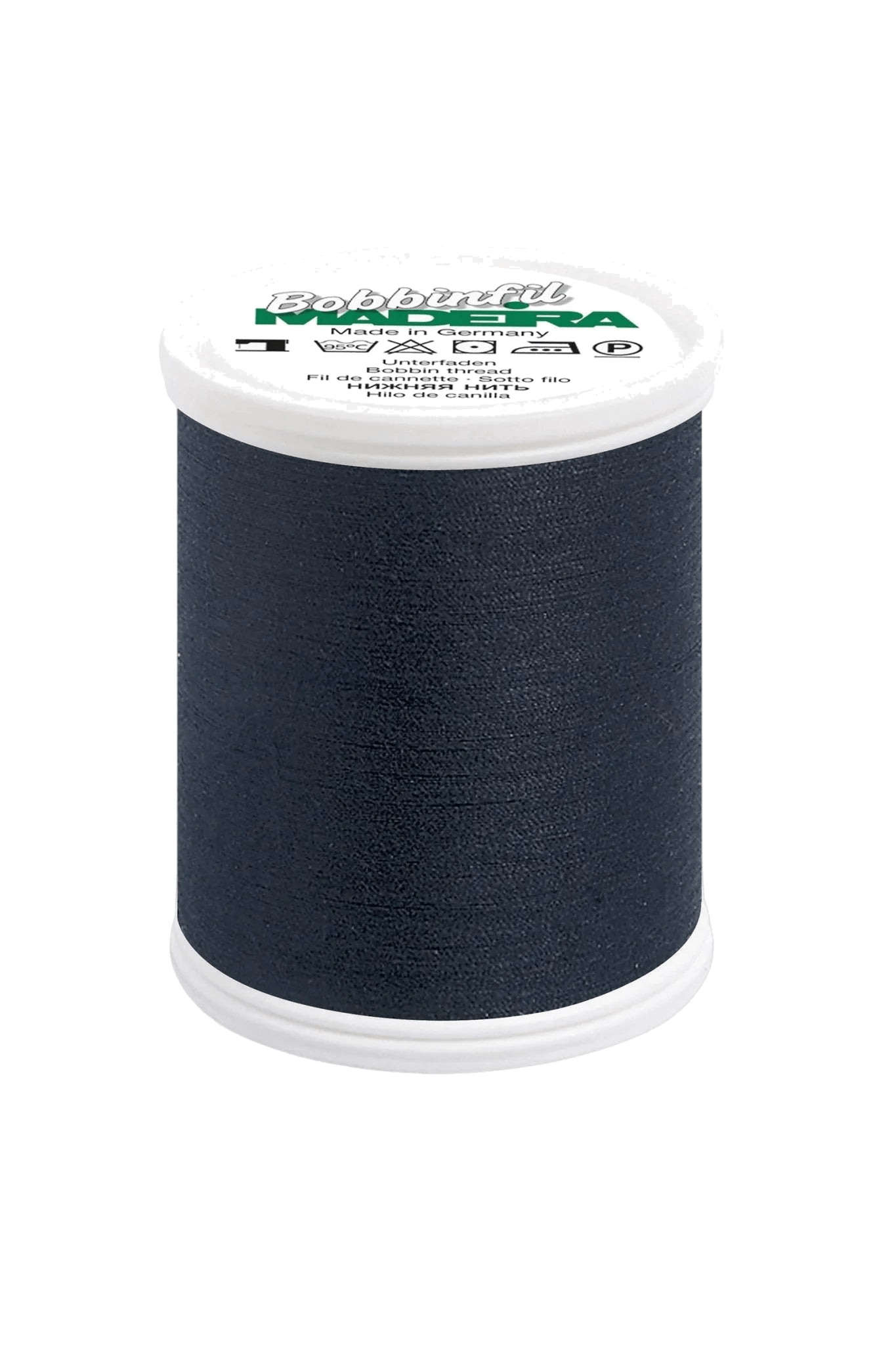Madeira Bobbinfil 60 – 1.000 m Unterfaden / Bobbin Polyester Stickgarn (weiß / schwarz), vue du produit