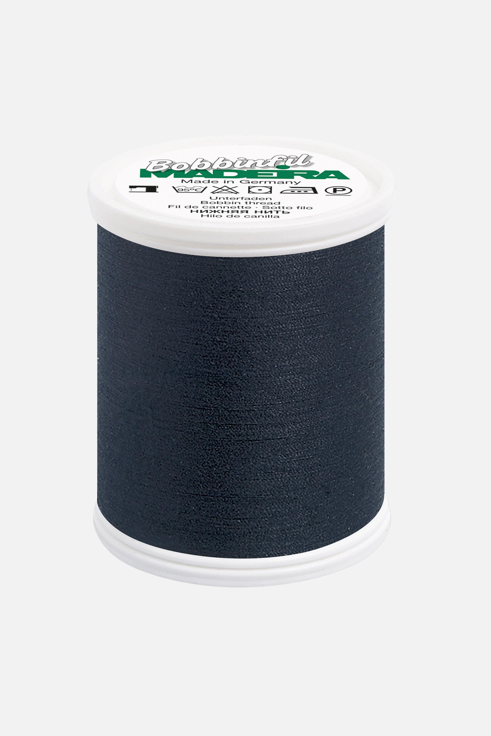Madeira Bobbinfil 60 – 1.000 m Unterfaden / Bobbin Polyester Stickgarn (weiß / schwarz)