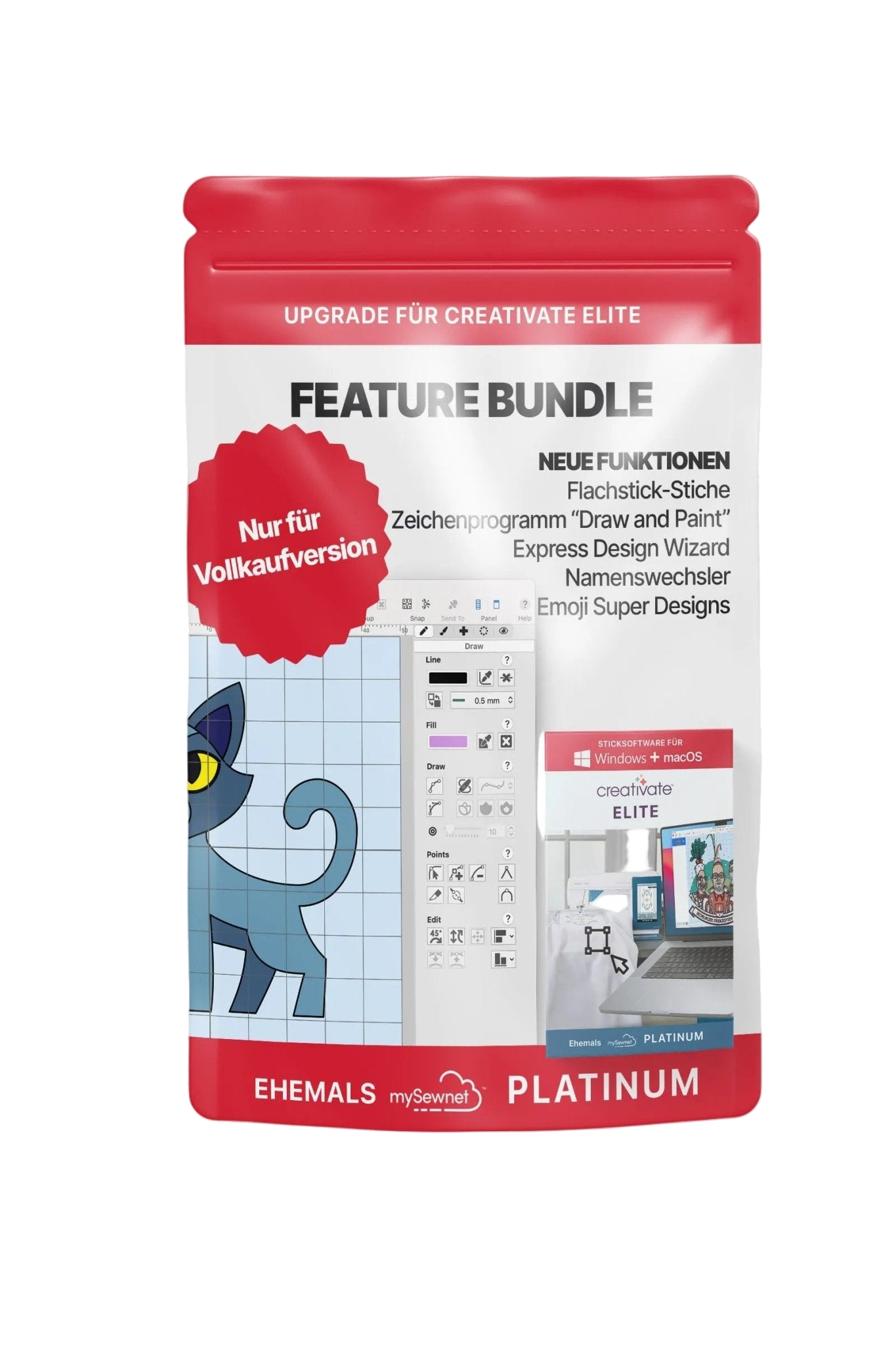 creativate™ Feature Bundle (Erweiterung) für  Mac & Windows, logiciel de broderie en vue produit