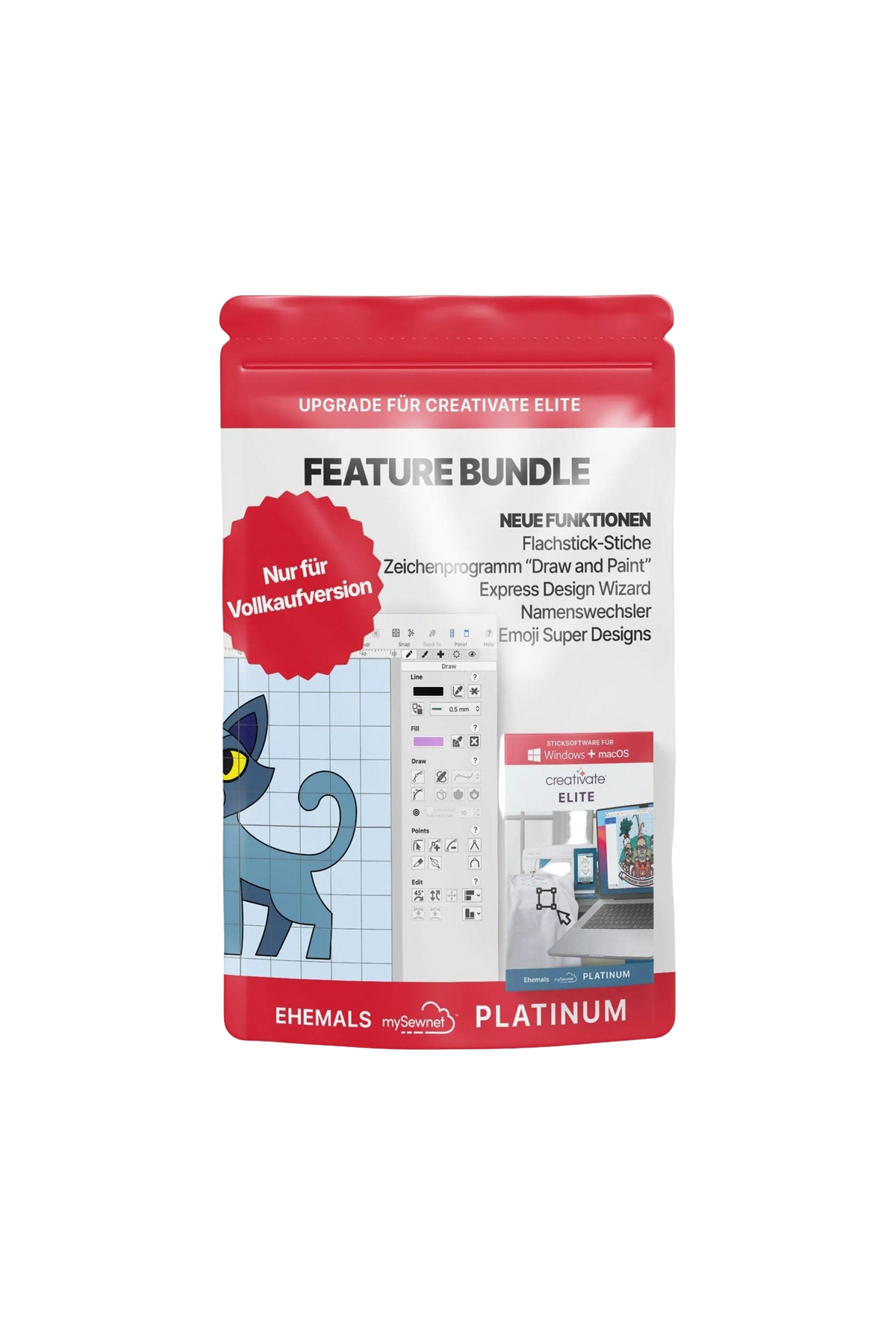 CREATIVATE Feature Bundle 2024 für Mac & Windows in vollständiger Produktansicht, in Adobe Photoshop freigestellt ohne Schatten