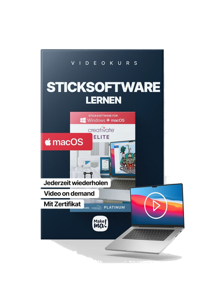 Videokurs zu PREMIER+ 2 ULTRA / mySewnet Platinum / creativate Elite für  Mac, vue du produit