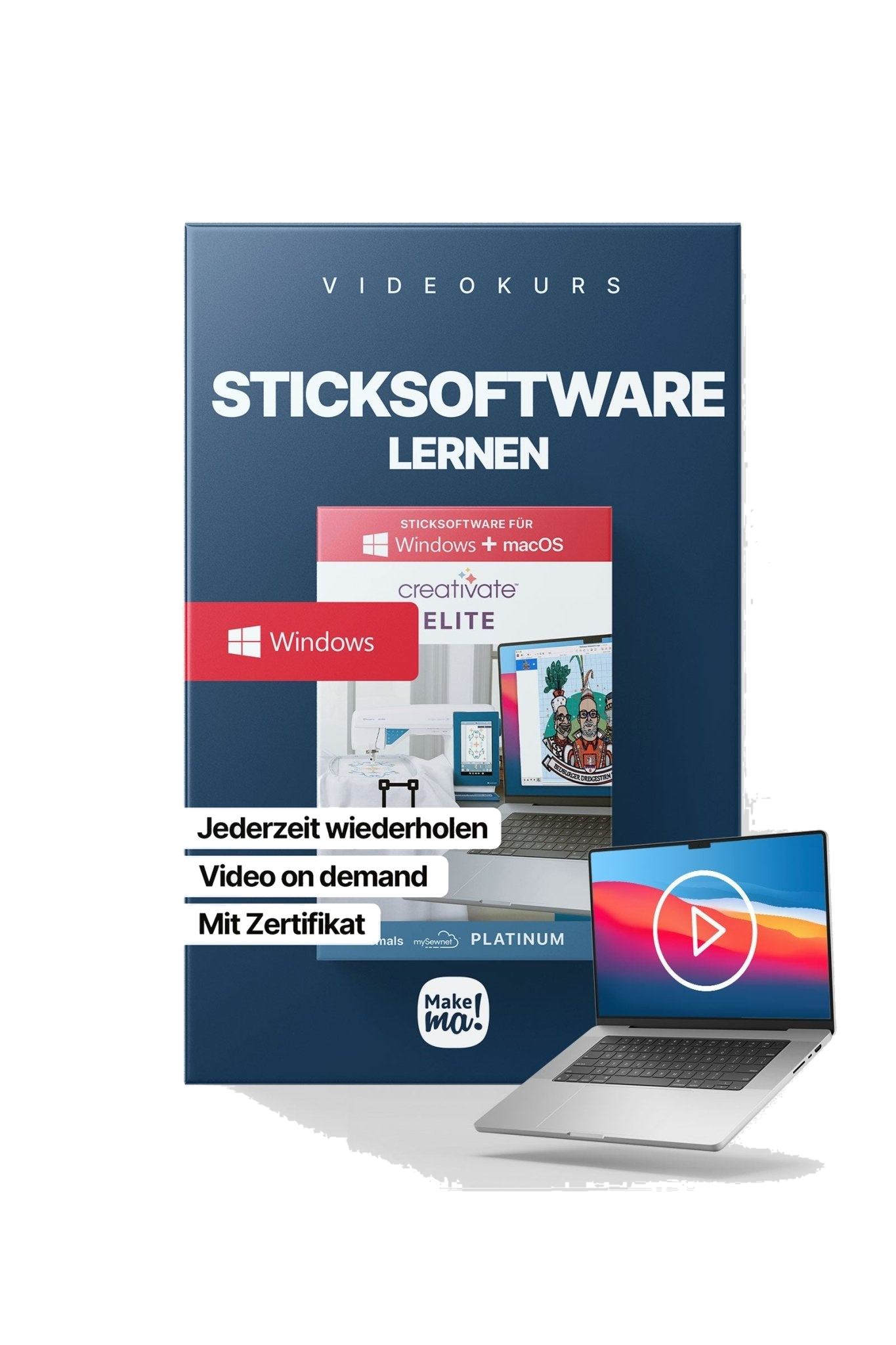 Videokurs zu PREMIER+ 2 ULTRA / mySewnet Platinum / creativate Elite (WINDOWS PC) in Produktansicht