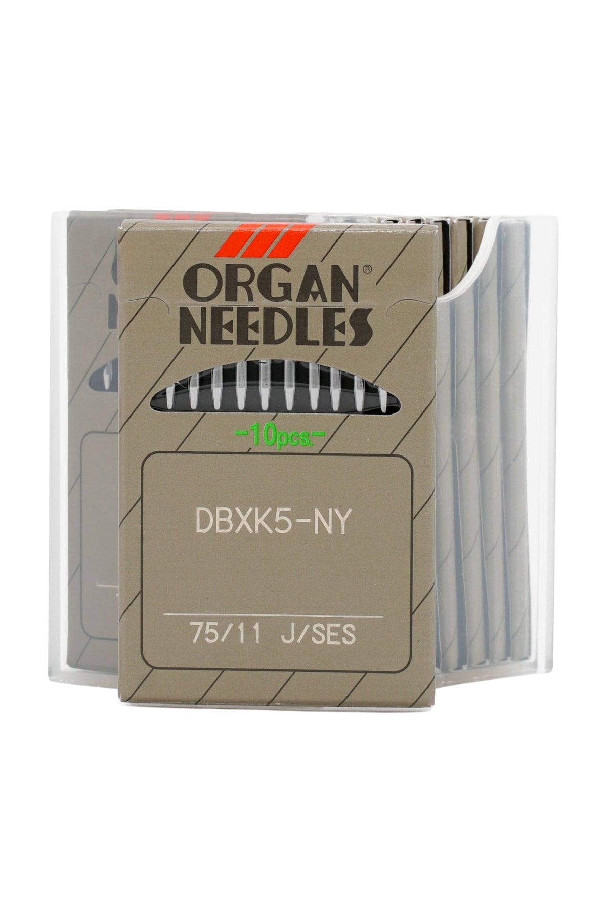 ORGAN DB × K5 Sticknadeln 75/11 – für Mehrnadelmaschinen in vollständiger Produktansicht, in Adobe Photoshop freigestellt ohne Schatten