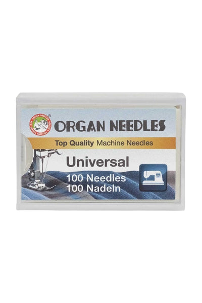 ORGAN Universal needles, 80–100 pieces, in full product view, cropped in Adobe Photoshop with no shadows