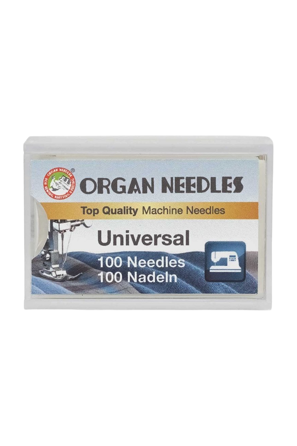 ORGAN Universal-Nadeln 80 – 100 Stück in vollständiger Produktansicht, in Adobe Photoshop freigestellt ohne Schatten