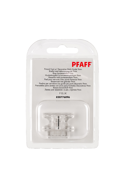 PFAFF Biesen-Zierstichfuß 9 mm J K L in Originalverpackung von vorne