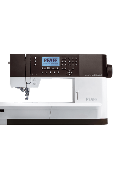 PFAFF creative ambition 640 sans unité de broderie, vue de face en angle