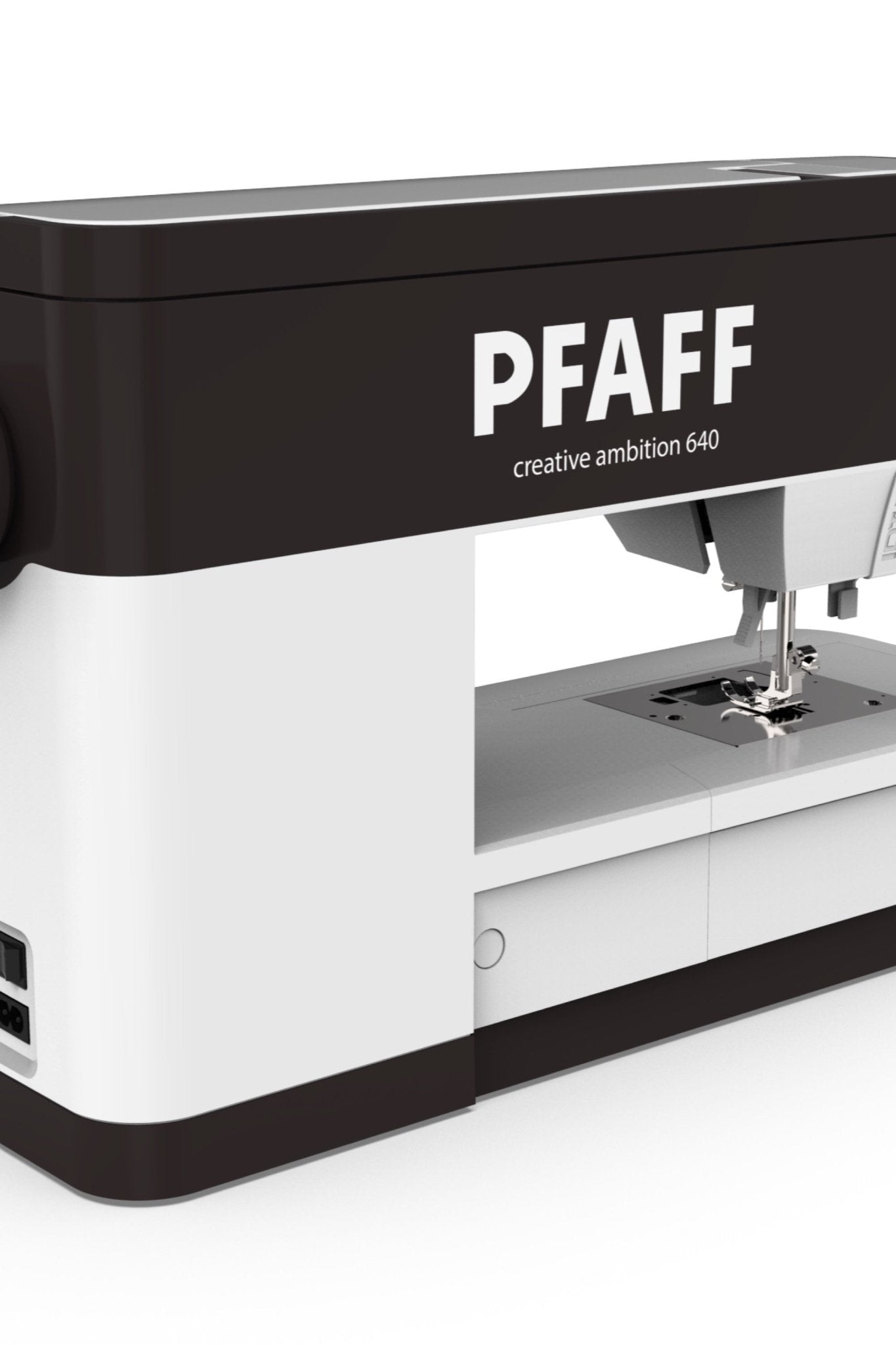Arrière de la PFAFF creative ambition 640 avec marquage et zone de couture