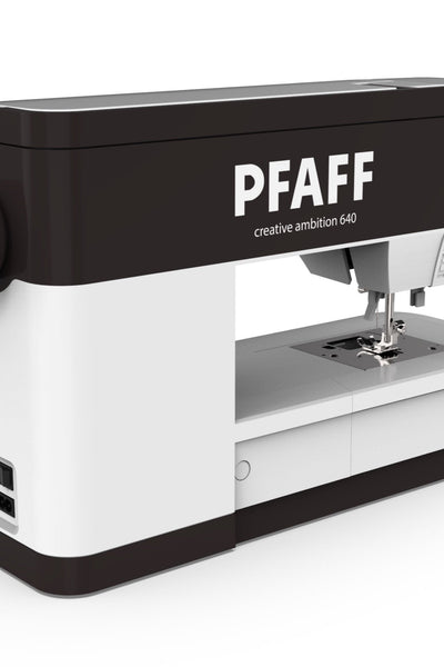 Arrière de la PFAFF creative ambition 640 avec marquage et zone de couture
