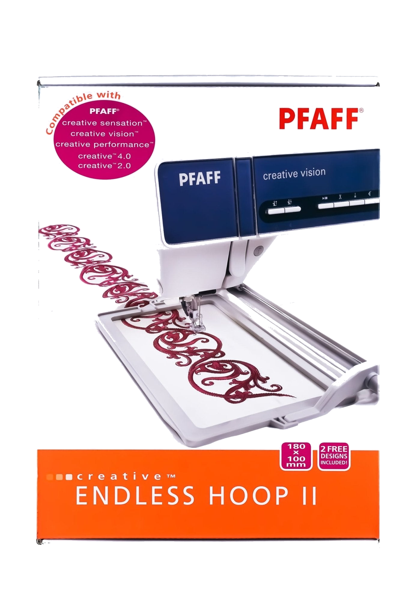 PFAFF creative ENDLESS HOOP II - Stickrahmem 180 x 100 mm in product view