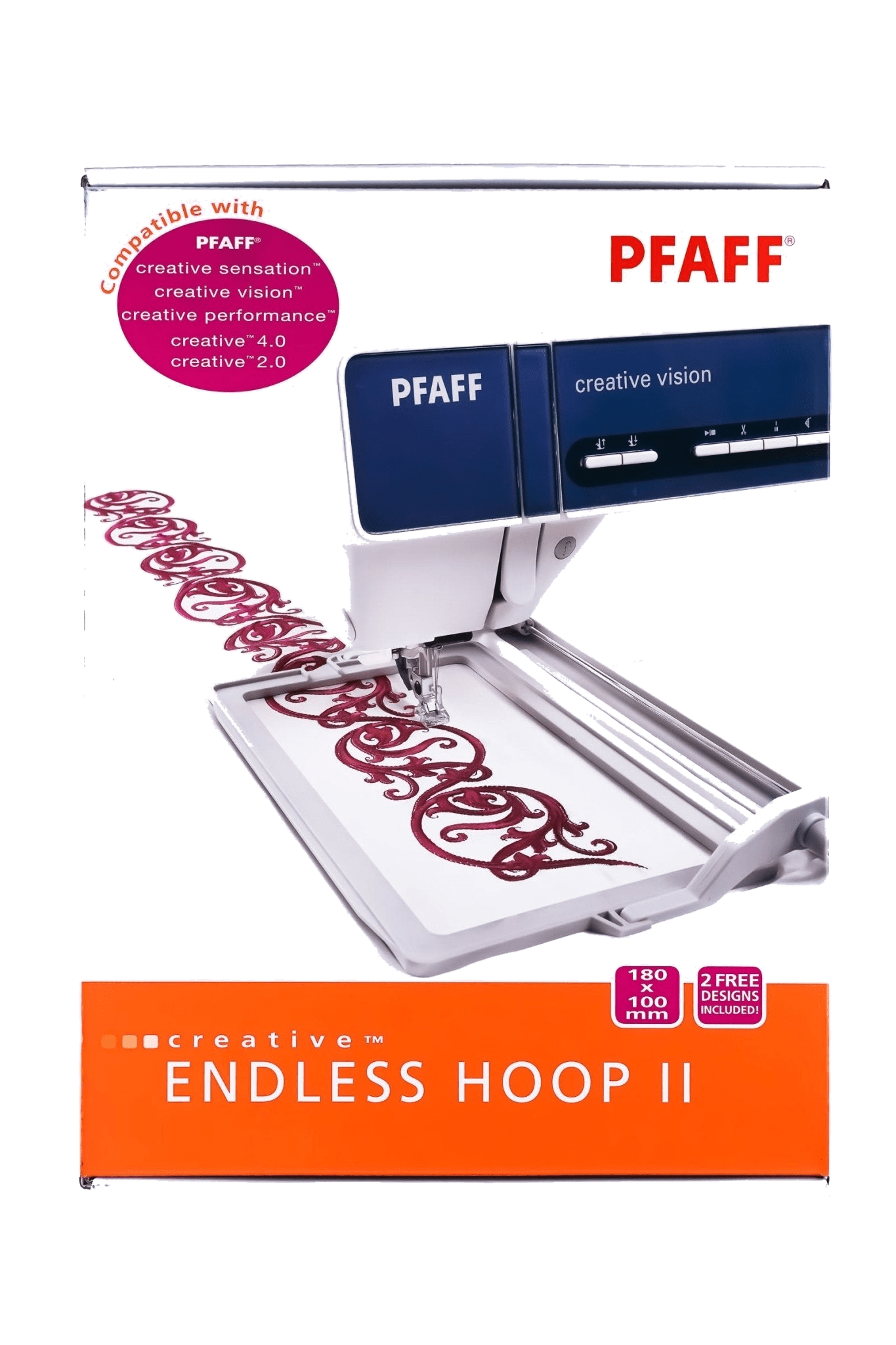 PFAFF creative ENDLESS HOOP II - Stickrahmem 180 x 100 mm in Produktansicht