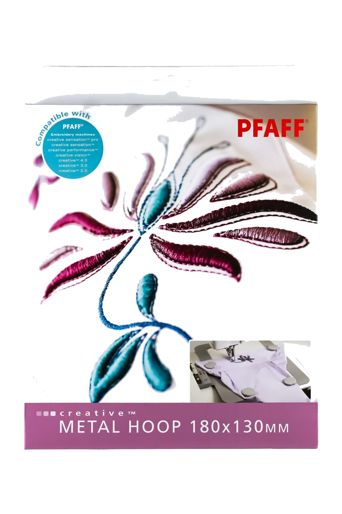 PFAFF creative Metal Hoop - Stickrahmen 180 x 130 mm in product view