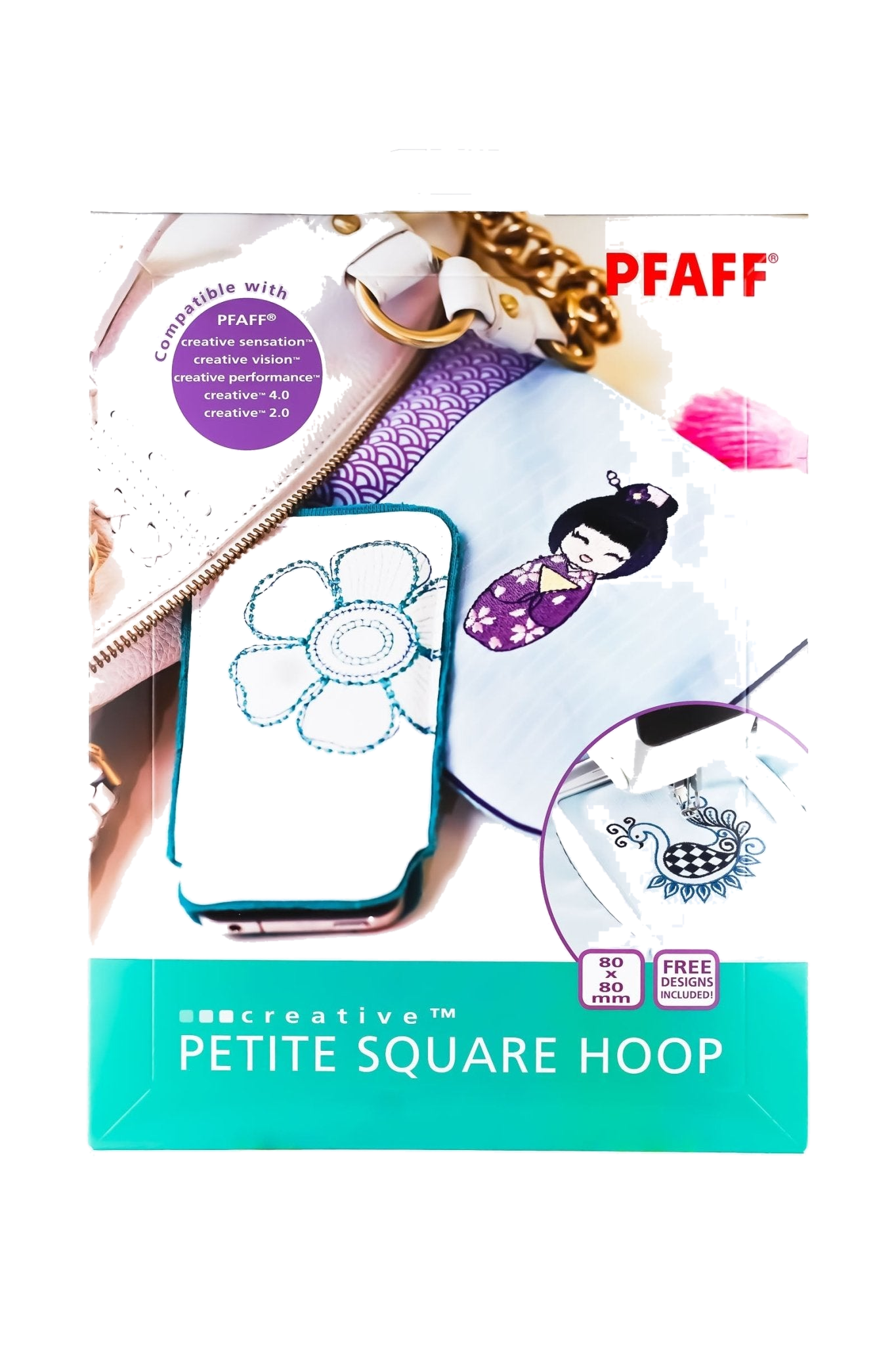 PFAFF creative PETITE SQUARE HOOP - Stickrahmen 80 x 80 mm in product view