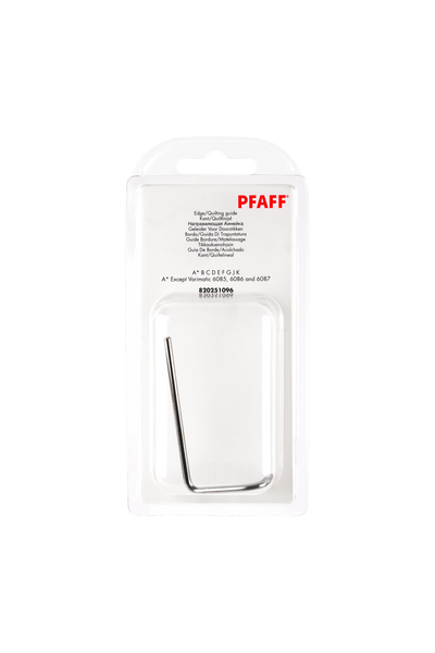 PFAFF kantstyringslineal J K L i komplet originalemballage, set forfra med synlig metallineal