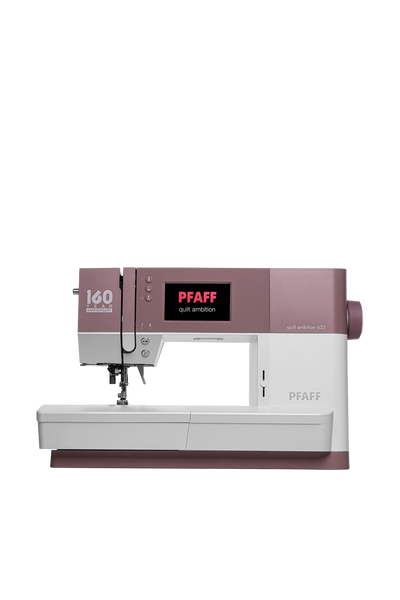 PFAFF Quilt Ambition 635 sewing machine in a straight front view, isolated without a floor shadow