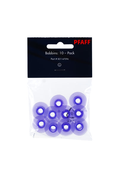 PFAFF Unterspulen 10er-Pack violett für Gruppe L in vollständiger Verkaufsverpackung