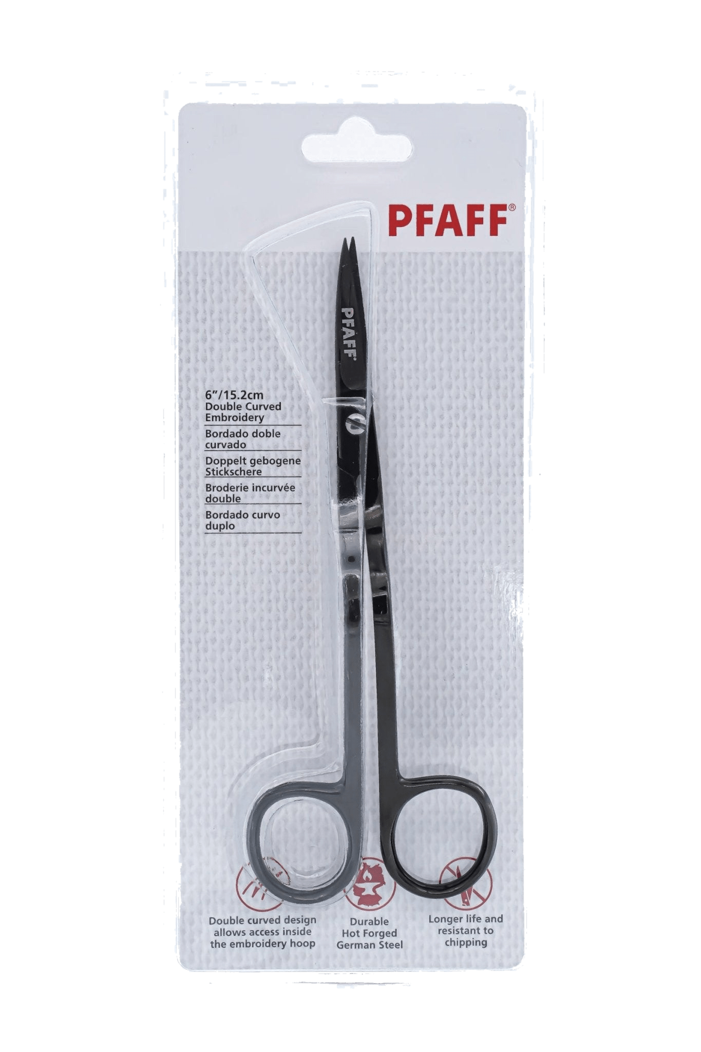 PFAFF zweifach gebogene Stickschere, vue du produit