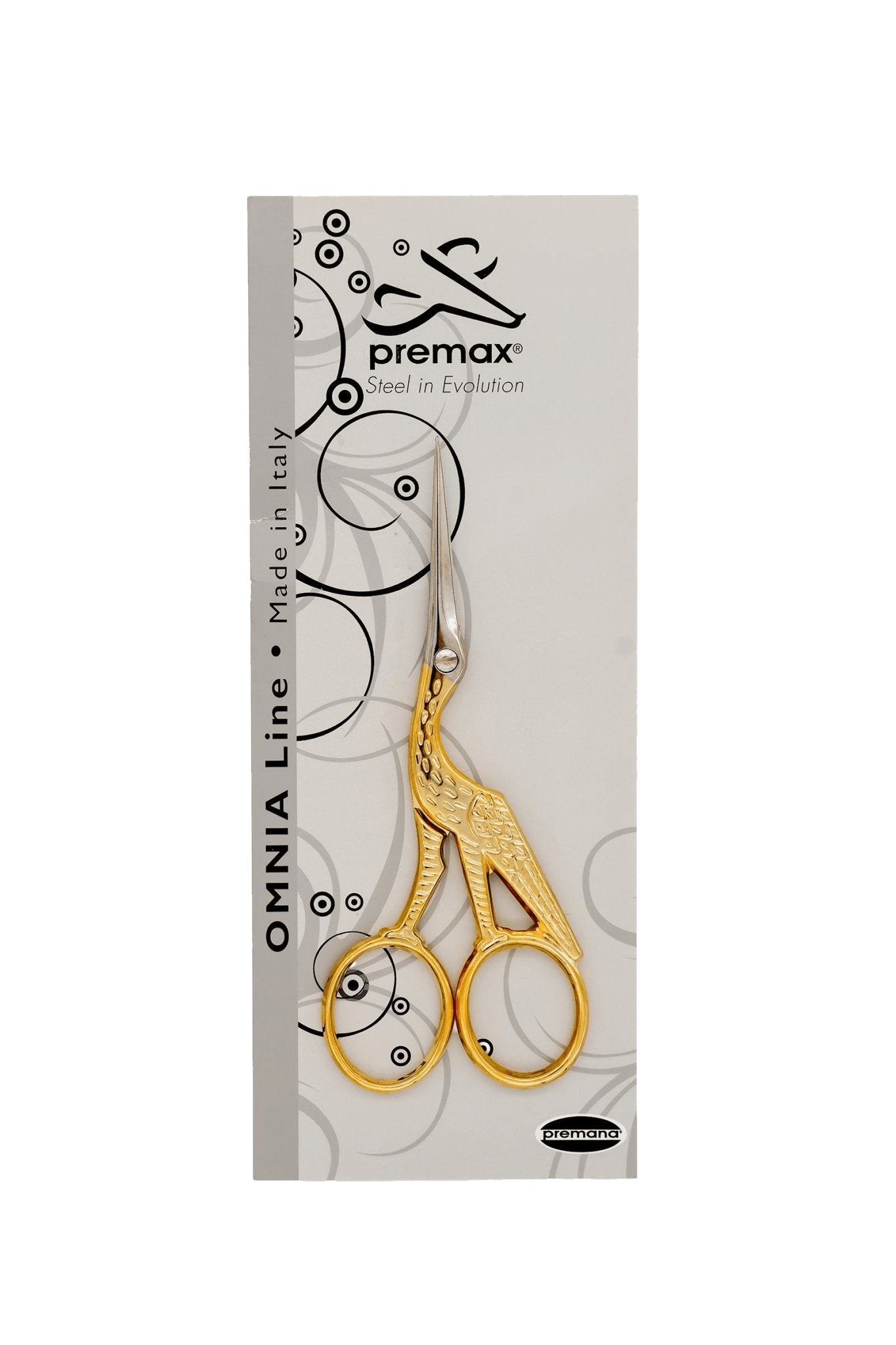 Premax goldene Stickschere Storch OmniaLine in product view